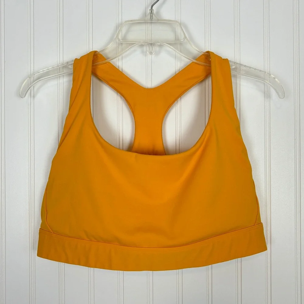 Athleta Sports Bra Womens XL Orange Racerback Adjustable Hook Eye Activewear